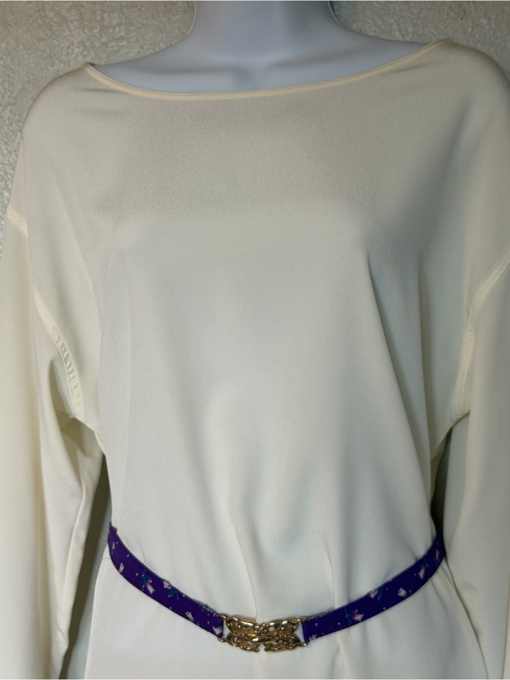 Vintage 90’s Liz Claiborne Ivory Classic Flowy minimalist Long Sleeve Blouse 8 - Picture 3 of 12